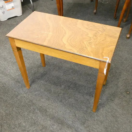 MAHOGANY SIDE TABLE (TOP OPENS) 660x355x550mm