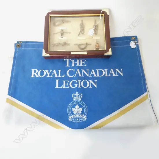FRAMED SAILOR'S KNOT BOARD & ROYAL CANADIAN LEGION DIAMOND JUBILEE BANNER