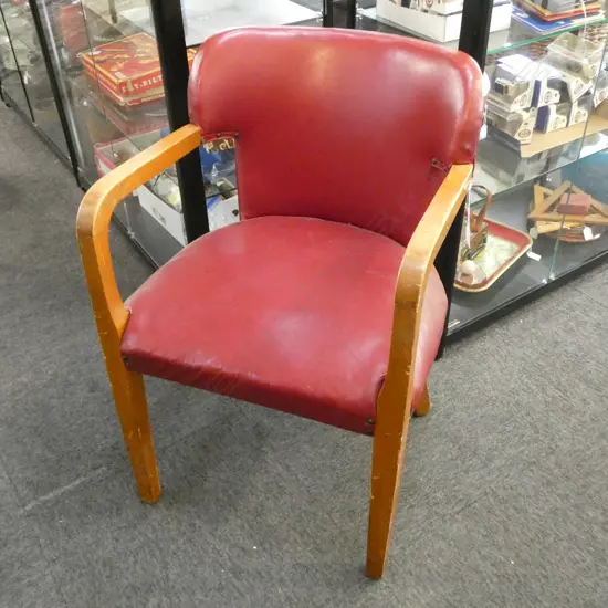 RED VINYL ARMCHAIR