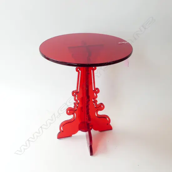 RED ACRYLIC KARTELL? SIDE TABLE H.460mm, 350mm dia