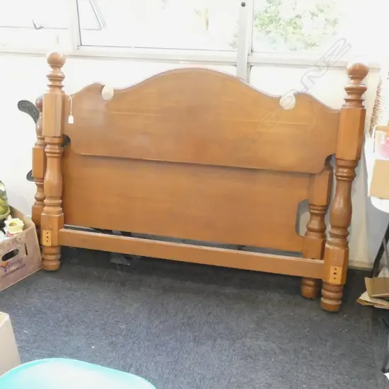 WOODEN BED HEAD & END