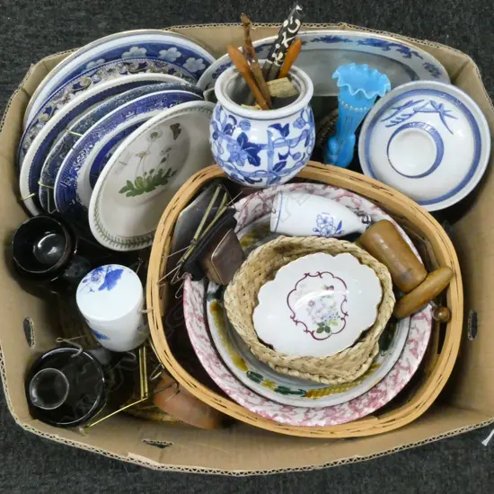 ASST. CHINA, WOVEN BASKETS & PLACE MATS ETC