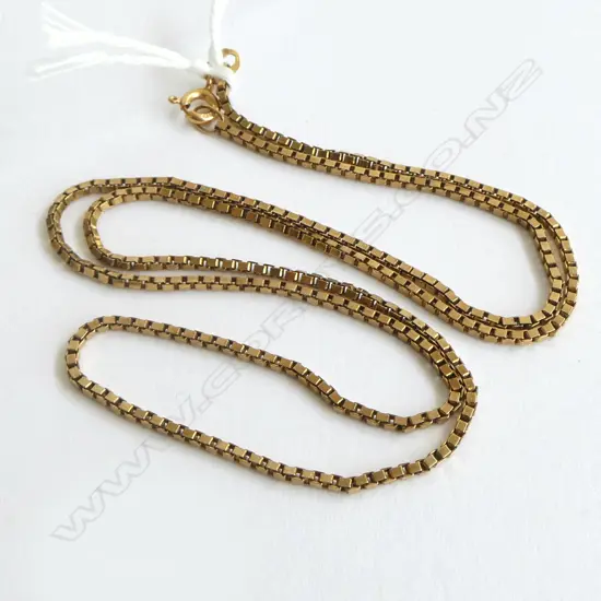 9ct GOLD BOX LINK NECK CHAIN L.450mm 5gms