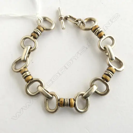HEAVY SILVER AND BRASS BRACELET 
