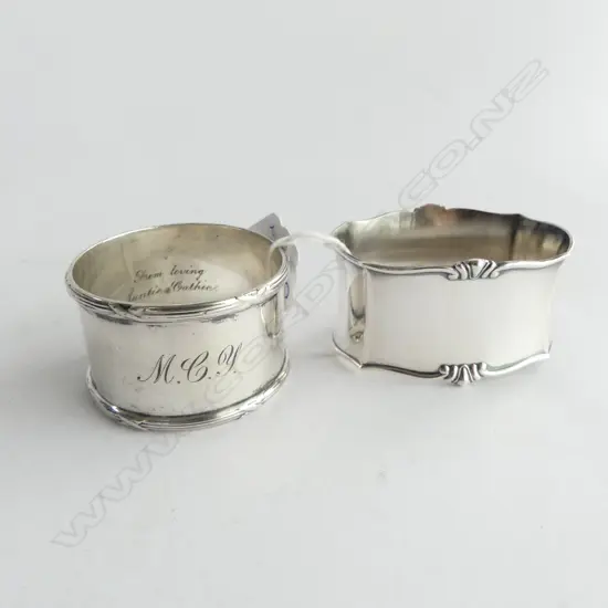 STERLING NAPKIN RING 30gm & 800 SILVER NAPKIN RING 40gm