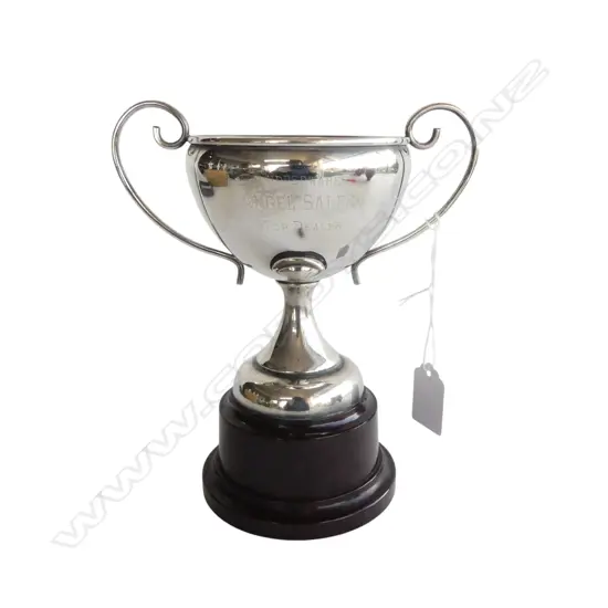 S/P TROPHY CUP ON BAKELITE BASE 'TUPPERWARE - TOP DEALER'