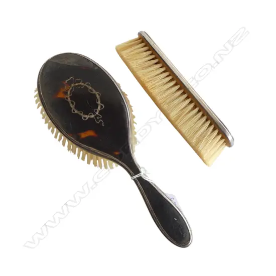 2 STG & TORTOISESHELL BRUSHES L.235mm