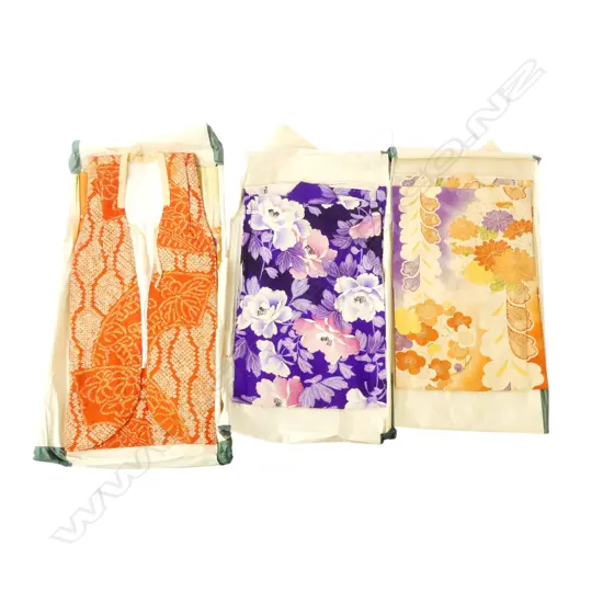 3 VINTAGE JAPANESE KIMONO IN ORIGINAL PACKAGING 