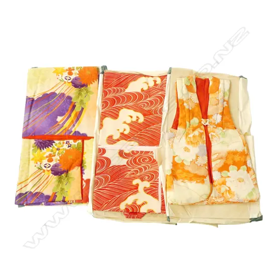 3 VINTAGE JAPANESE KIMONO IN ORIGINAL PACKAGING