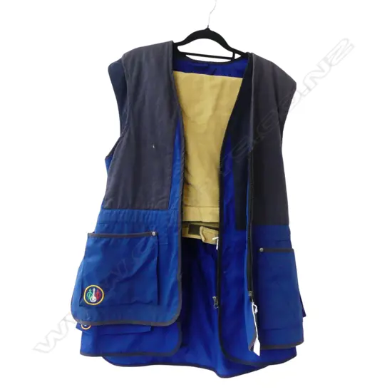 2 VINTAGE BERETTA VESTS (SIZE L & XXL) & PR BERETTA TROUSERS