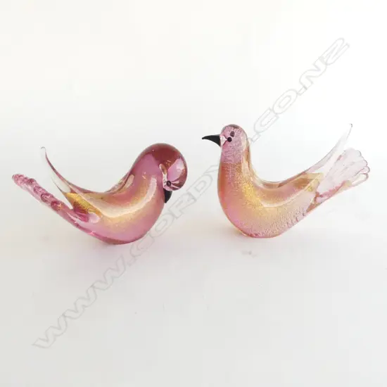 2 ITALIAN MURANO GLASS BIRDS L160MM (From the Estate of Tommy Doyle)