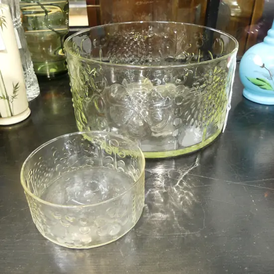2 GLASS BOWLS, 240, 115mm dia