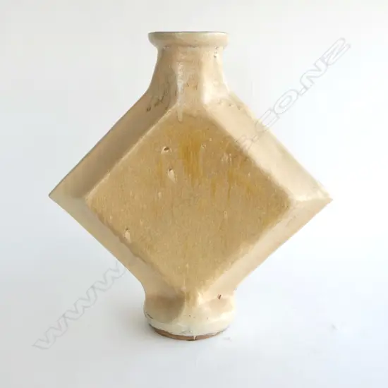 STUDIO POTTERY VASE, FLAT DIAMOND FORM H.430mm