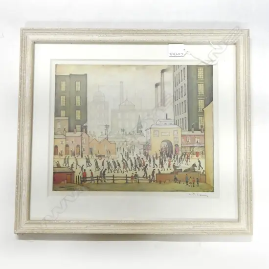 L S LOWRY 'COMING FROM THE MILL' ATHENA LIMITED ADDITION PRINT 260x320mm unauthenticated signature