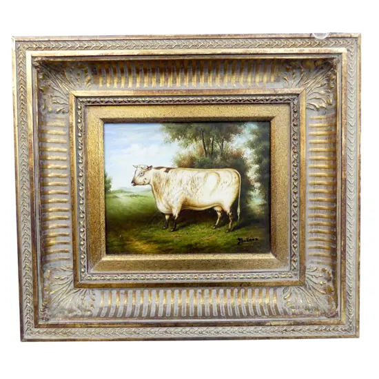 REPRODUCTION GEORGIAN COW PAINTING 190x240mm