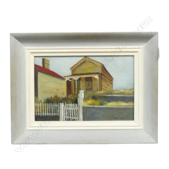 Clifford Murray (1919-2000)  'CITY HOUSE, PONSONBY' OIL ON BOARD, 1970 185x285mm