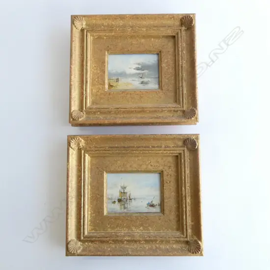 2 MINIATURE BOATING SCENES, WATERCOLOURS, UNSIGNED, 65x90mm