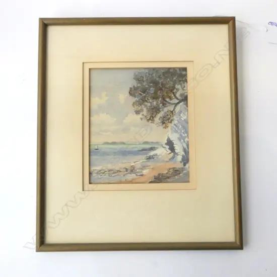 ARTIST UNNKNOWN, COASTAL SCENE, WATERCOLOUR, 115x95mm