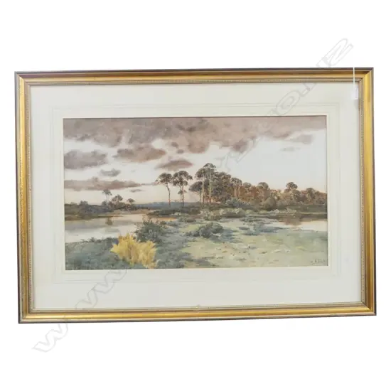 SIGNED W/C, COUNTRY SCENE, 540x760mm