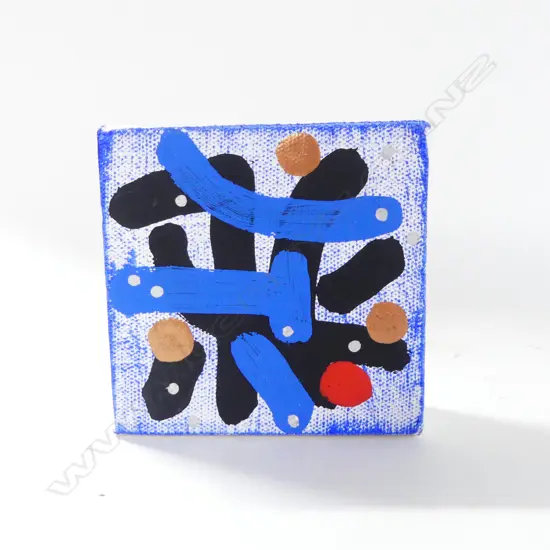 JOHN REYNOLDS, 'MANDARIN STUDIES. #1438', ACRYLIC AND PAINT MARKER, SIGNED & DATED 2016, 100x100mm