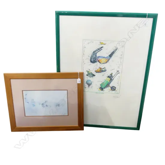 2 FRAMED OILS 570x800mm + 2 PRINTS