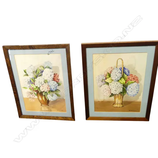 2 FLORAL W/C by WINIFRED FARRER 