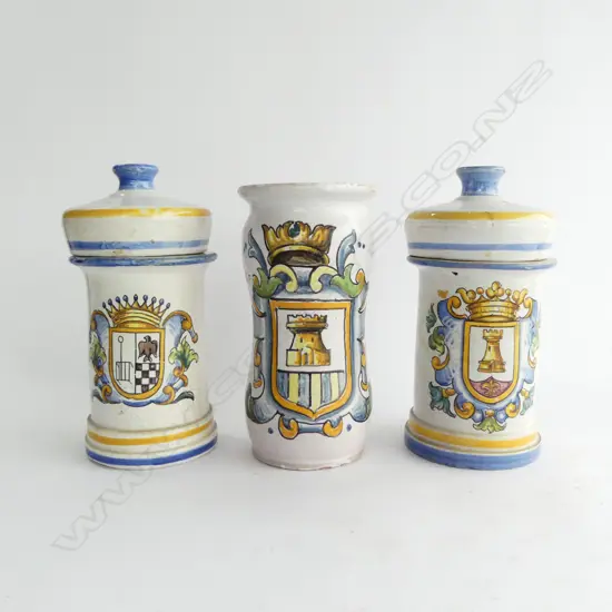 2 VINTAGE CERAMIC JARS + VASE H.240mm
