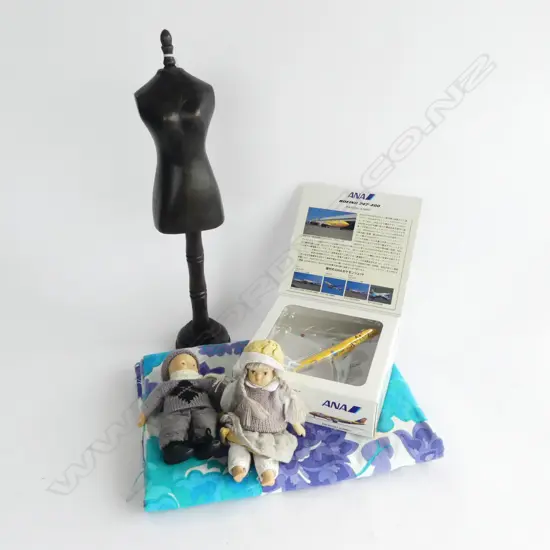 FABRIC, ANA BOEING 747 PIKACHU JUMBO JET, JEWELLERY BUST H.490mm, 2 DOLLS
