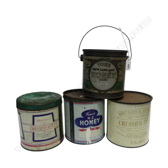 4 VINTAGE NZ HONEY TINS