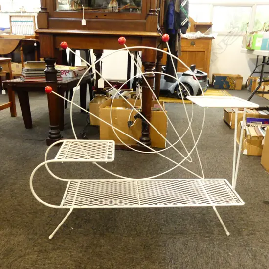 RETRO WHITE METAL PLANT STAND 870x230x740mm