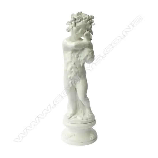 WHITE CLAZED CERAMIC CHERUB FIGURE H.700mm