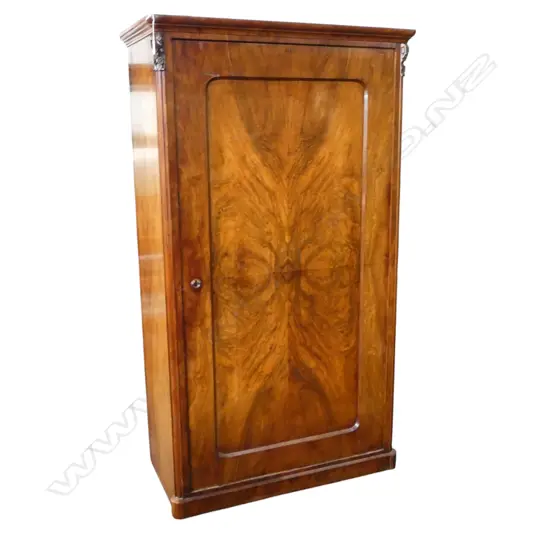 ANTIQUE CONTINENTAL FIGURED WALNUT ARMOIRE WARDROBE 975x485x1720mm