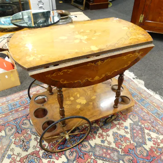 ITALIAN INLAID DRINKS TROLLEY 750x440x680mm