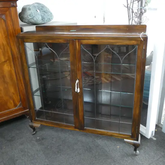 MAHOGANY CHINA DISPLAY CABINET 1090x320x1105mm