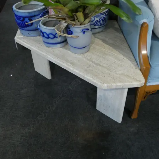 TRAVITINE MARBLE SIDE TABLE 750x750x400mm