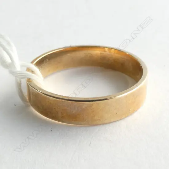 9ct ROSE GOLD PLAIN FLAT BAND RING size W 4.27gms