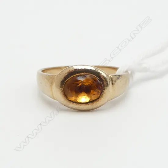 9CT CITRINE RING, 2.9gms SIZE J