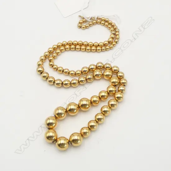 GOLD PLATED GRADUATED BEAD NECKLACE
