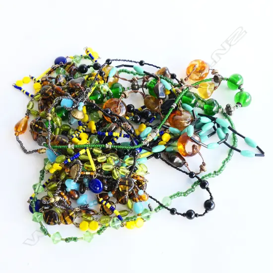 ASST. LONG GLASS BEAD NECKLACES