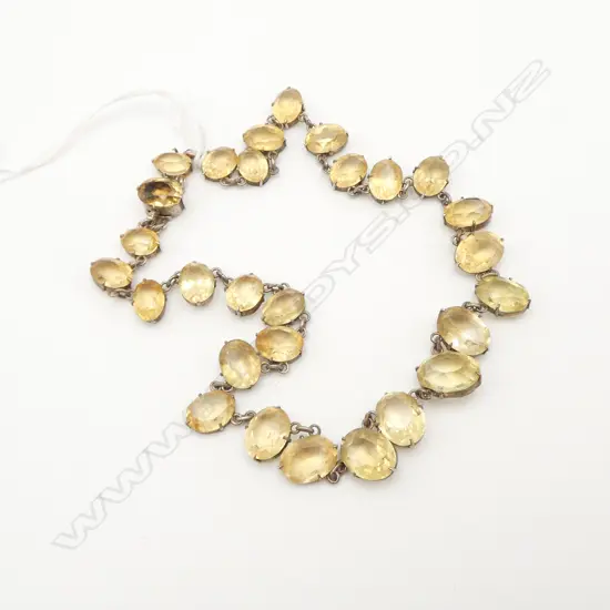 SILVER AND CITRINE? NECKLACE (42cm long)