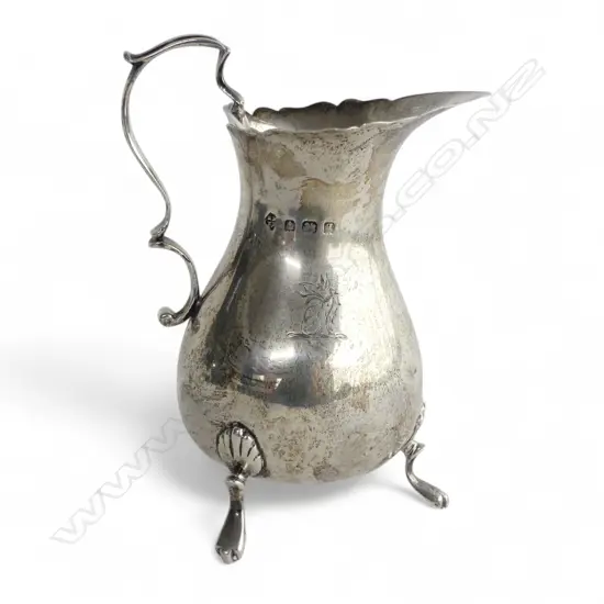 Birmingham 1906 Georgian style SILVER CREAM JUG pear form body 95gms