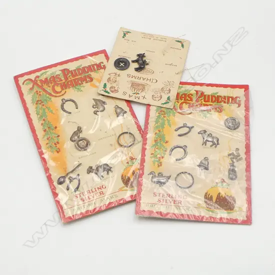 21 ASST. STG SILVER XMAS PUDDING CHARMS 