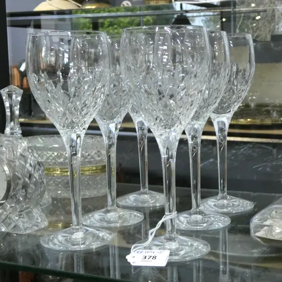 6 STUART CRYSTAL WINE GLASSES 