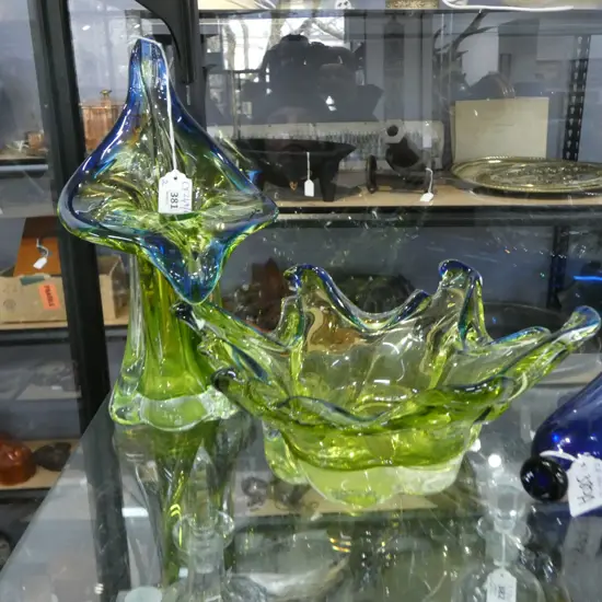 2 PCES ART GLASS H.280mm