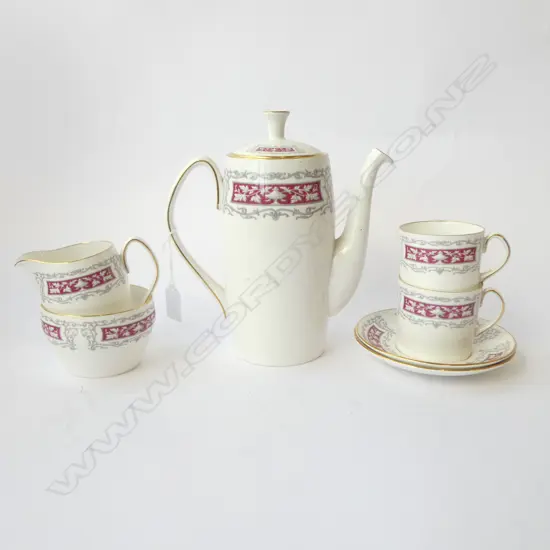 SHELLEY CHINA 2 PERSON SET COFFEE POT H230MM C/SUGAR