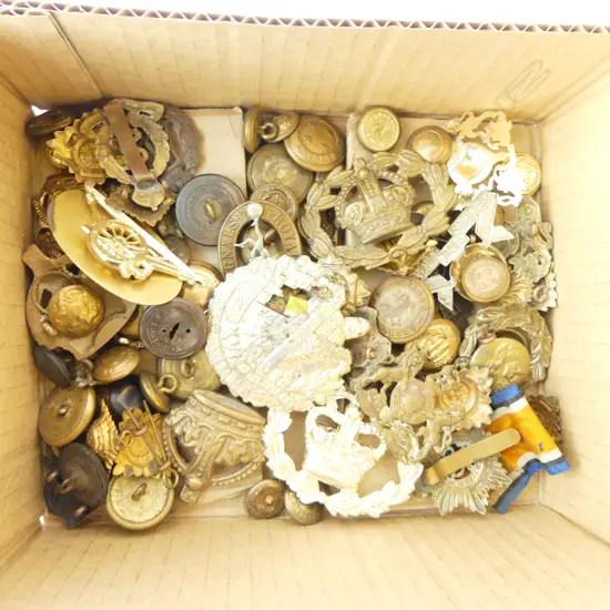 ASST. MILITARY BADGES & BUTTONS including reproduction