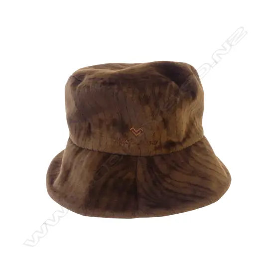 DESIGNER MARIO VALENTINO ? BROWN VELOUR BUCKET HAT, LARGER SIZE