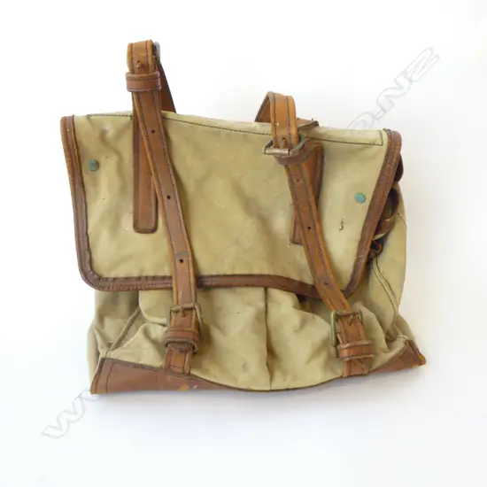 CANVAS & LEATHER BAG W.450mm