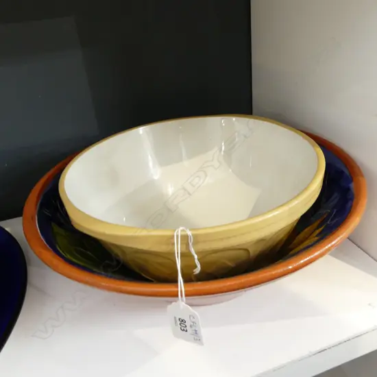 2 LG KITCHEN BOWLS; T. G. GREEN & OTHER 330mm dia