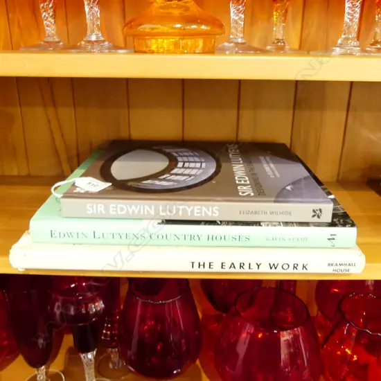 3 ARCHITECTURE REFERENCE BOOKS; FRANK LLOYD WRIGHT & 2 EDWIN LUTYENS